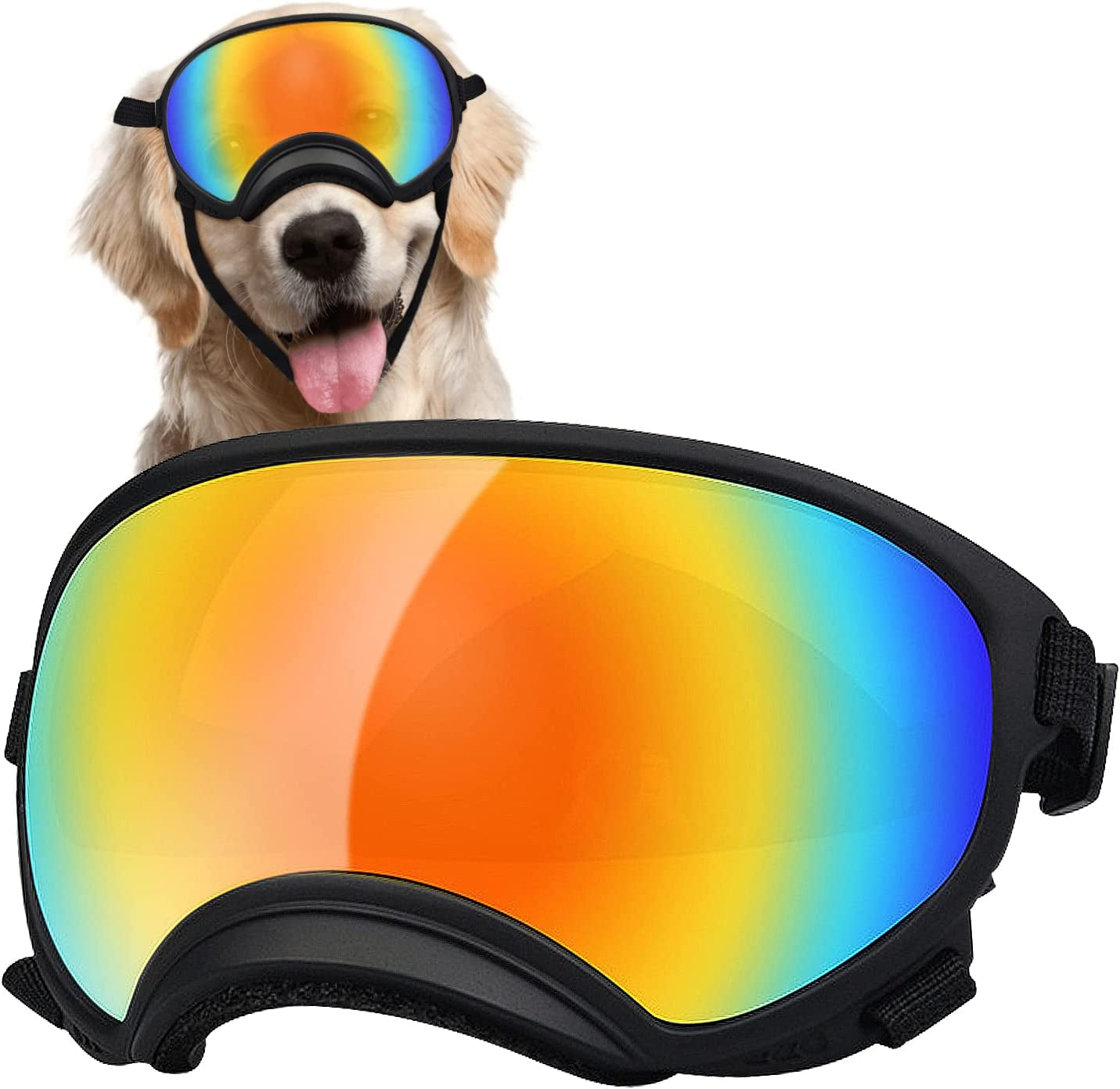 Pacify Dog Goggles Large Breed, UV Protection Dog Sunglasses for Large & Medium Dogs, Dog Motorcycle Goggles with Curved Lenses Animals & Pet Supplies > Pet Supplies > Dog Supplies > Dog Apparel Pacify