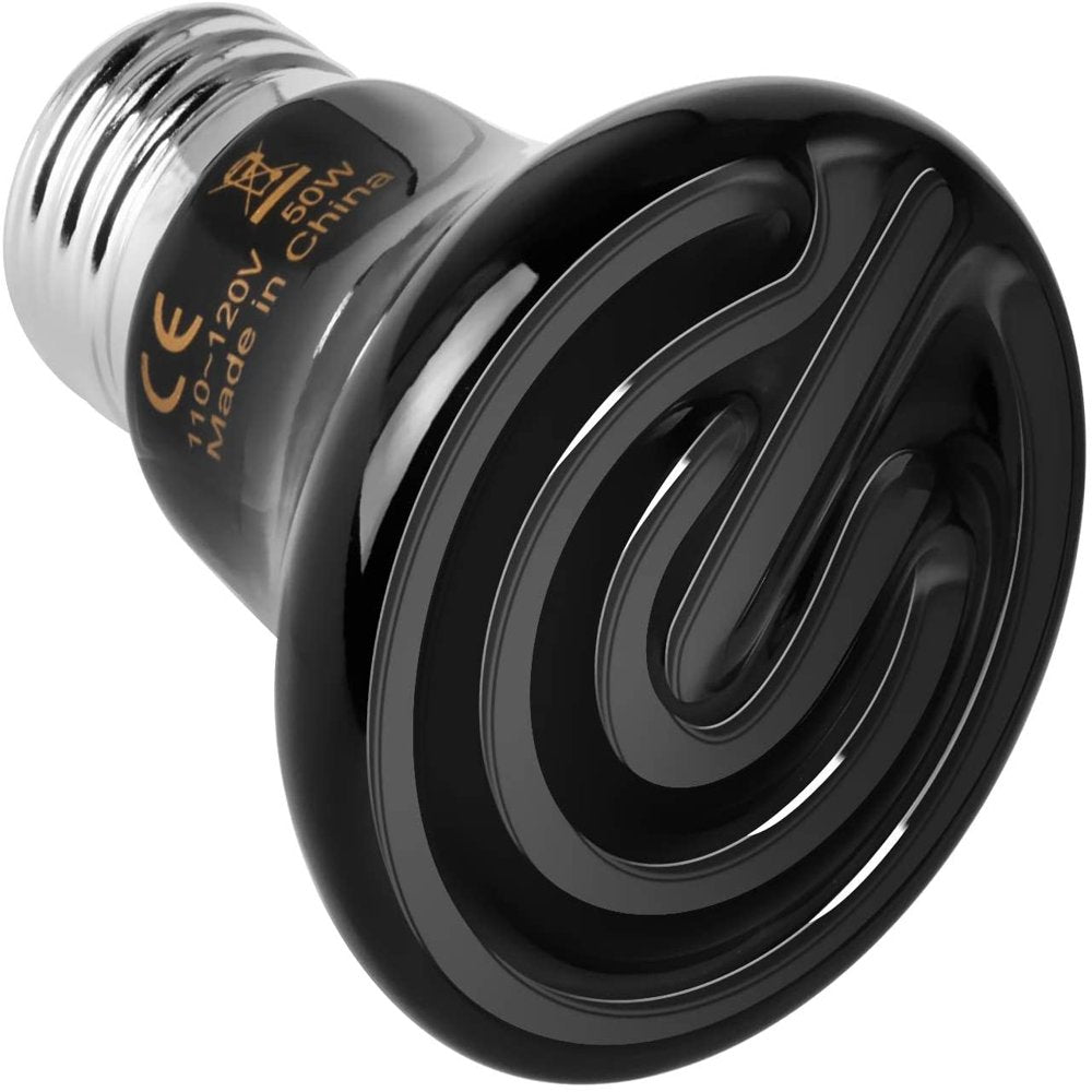 Simple Deluxe 25W 2-Pack Mini Ceramic Heat Emitter Reptile Heat Lamp Bulb No Light Emitting Brooder Coop Heater for Amphibian Pet & Incubating Chicken Simple Deluxe 50 Watt Mini