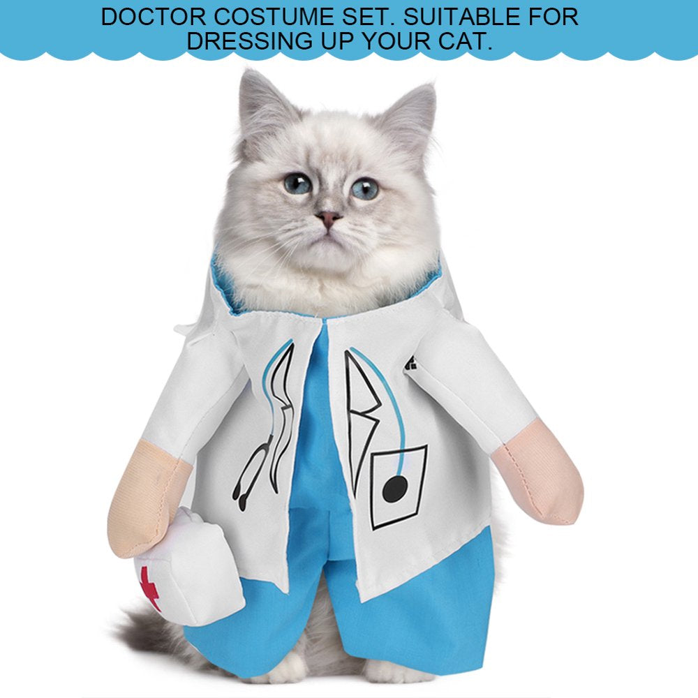Cat Clothes, White Cat Costume, Funny Cat Clothes for Cats White Type 4 Animals & Pet Supplies > Pet Supplies > Cat Supplies > Cat Apparel LHCER   