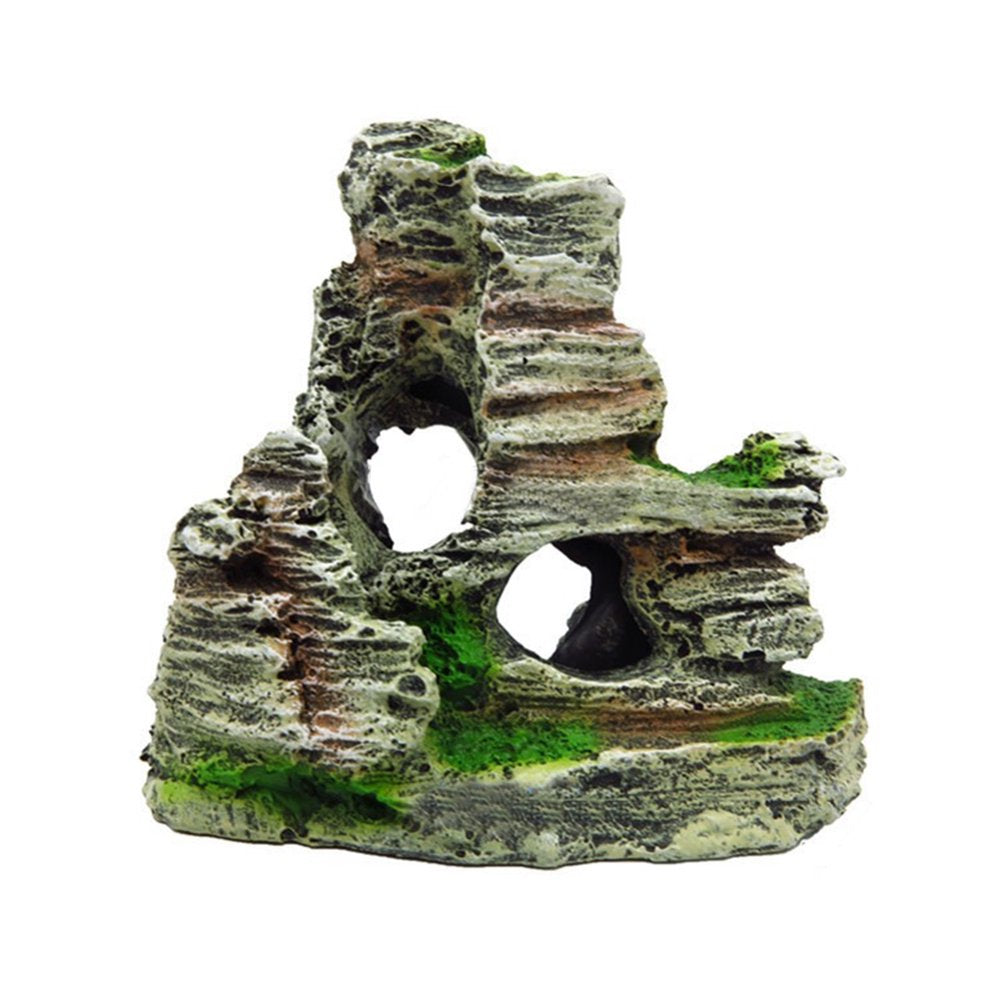 SPRING PARK Aquarium Decoration Cave Fish Tank Ornament Mountain Decor Hide Resin Rock Animals & Pet Supplies > Pet Supplies > Fish Supplies > Aquarium Decor SPRING PARK
