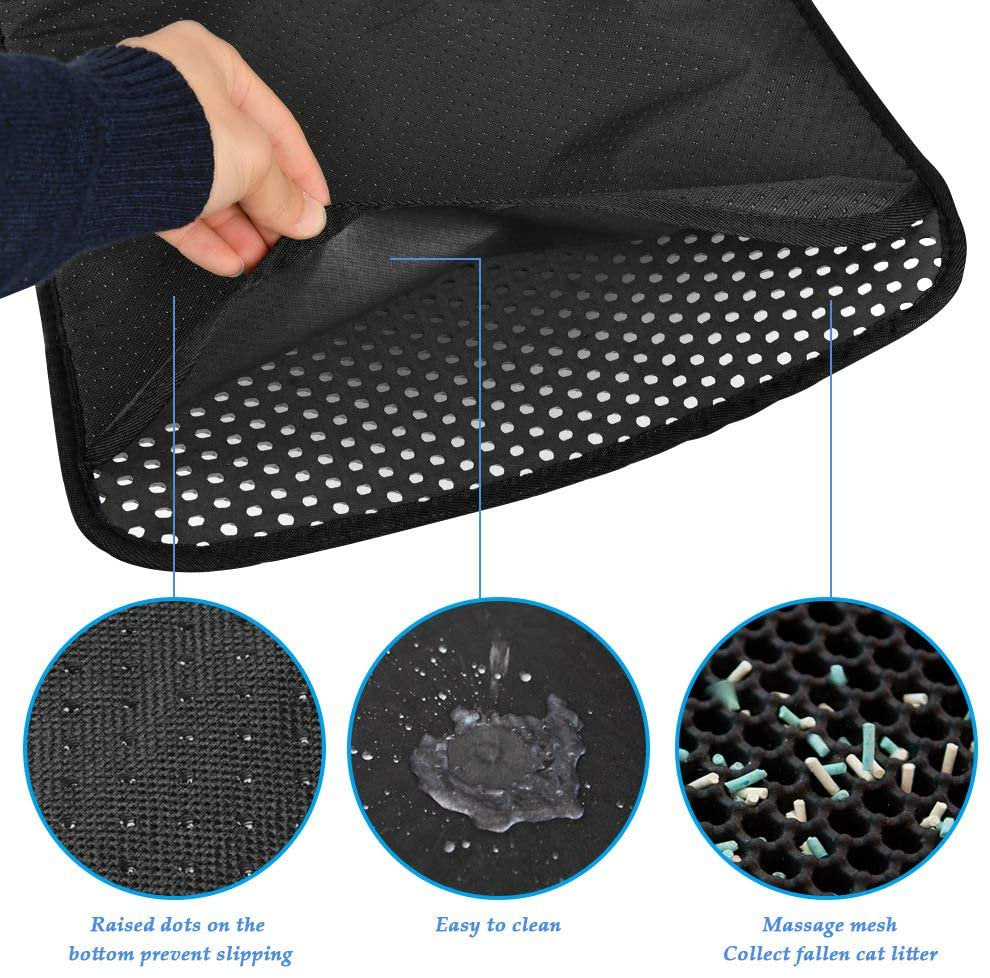 Litter Box Mat Cat Litter Mat - 40X64Cm Large Litter Box Mat, Waterproof Double-Layer Washable Animals & Pet Supplies > Pet Supplies > Cat Supplies > Cat Litter Box Mats Universal