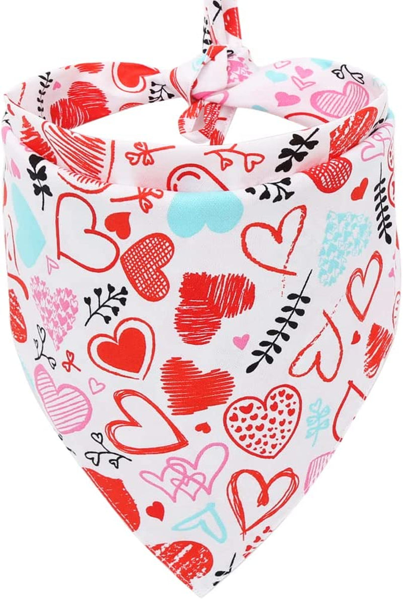 Valentine'S Day Dog Bandana Reversible Triangle Bibs Scarf Accessories for Dogs Cats Pets Animals Animals & Pet Supplies > Pet Supplies > Dog Supplies > Dog Apparel KZHAREEN Pattern 9 Small