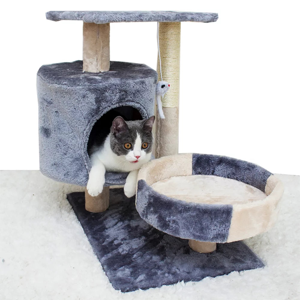 Cat Tree Scratching Condo Tower Furniture Scratch Post Pet House for Kitten Animals & Pet Supplies > Pet Supplies > Cat Supplies > Cat Furniture Tianlaimei 26.3*23.6*15in(Cat under 11lbs)
