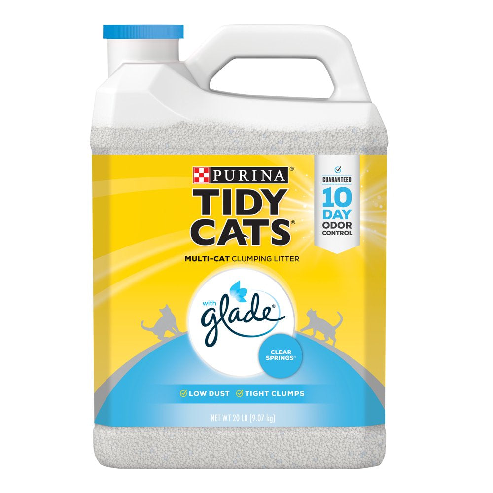 Purina Tidy Cats Clumping Cat Litter, Glade Clear Springs Multi Cat Litter, 35 Lb. Pail Animals & Pet Supplies > Pet Supplies > Cat Supplies > Cat Litter Nestlé Purina PetCare Company 20 lbs