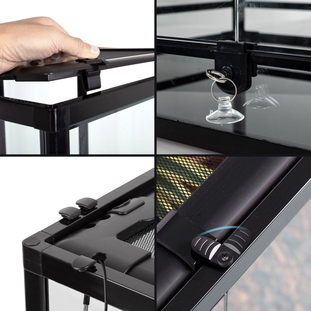 REPTIZOO Reptile Glass Extra-Tall Terrarium with Double Hinge Door 36" X 18" X 36"(100 Gallon) Animals & Pet Supplies > Pet Supplies > Small Animal Supplies > Small Animal Habitat Accessories Etan Pet Supplies Inc.