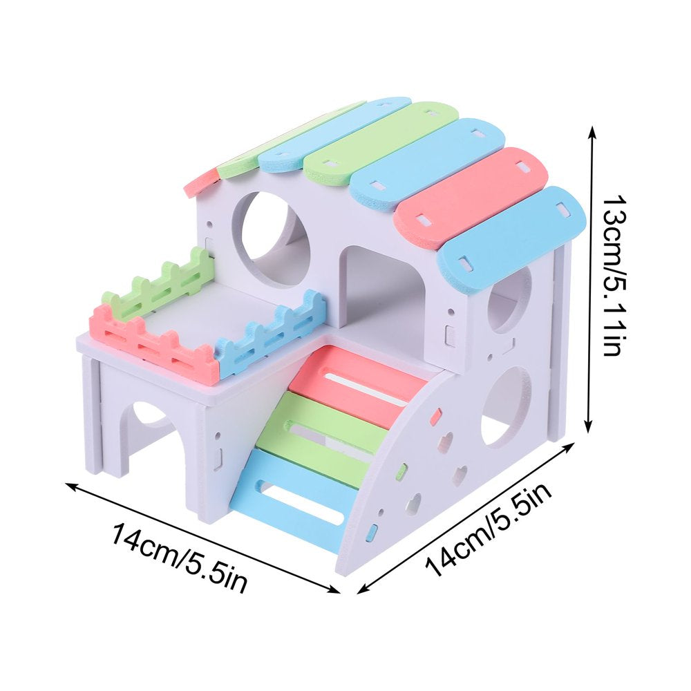 Frcolor Hamster Wooden House Hideout Villa Cabin Rabbit Hut Play Habitat Homes Cages Animal Sleeping Small Pet Wood Castle Rat Animals & Pet Supplies > Pet Supplies > Small Animal Supplies > Small Animal Habitats & Cages FRCOLOR