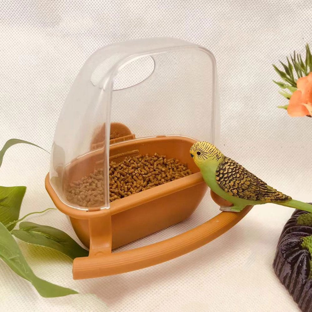 BYDOT Parakeet Food Dispenser No Mess Plastic Parrot Feeder with Perch Cage Accessories for Small Bird Cockatiel Finch Animals & Pet Supplies > Pet Supplies > Bird Supplies > Bird Cage Accessories BYDOT   