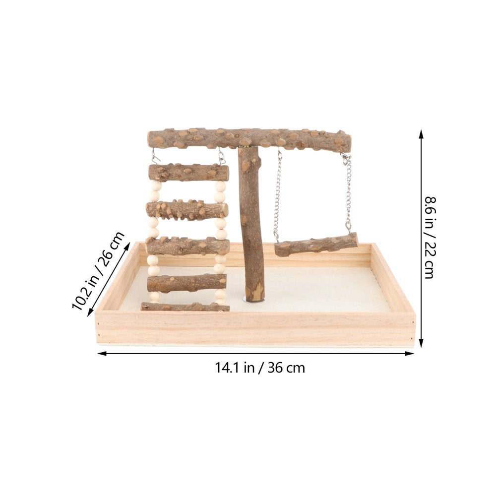 Frcolor Bird Parrot Toys Wood Perch Cage Stand Ladder Play Gym Gym Hanging Playstand Perch Perches Parrots Paw Grinding Stick Animals & Pet Supplies > Pet Supplies > Bird Supplies > Bird Gyms & Playstands FRCOLOR