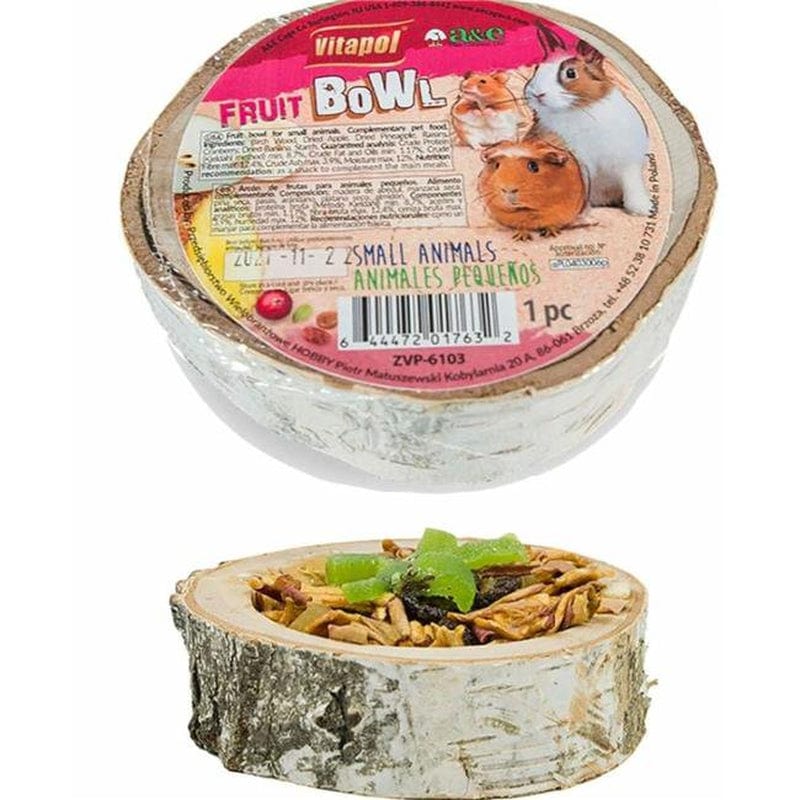 A&E Cage 644147 Vitapol Small Animal Wood Treat Fruit Bowl - Small Animals & Pet Supplies > Pet Supplies > Small Animal Supplies > Small Animal Treats A&E Cage