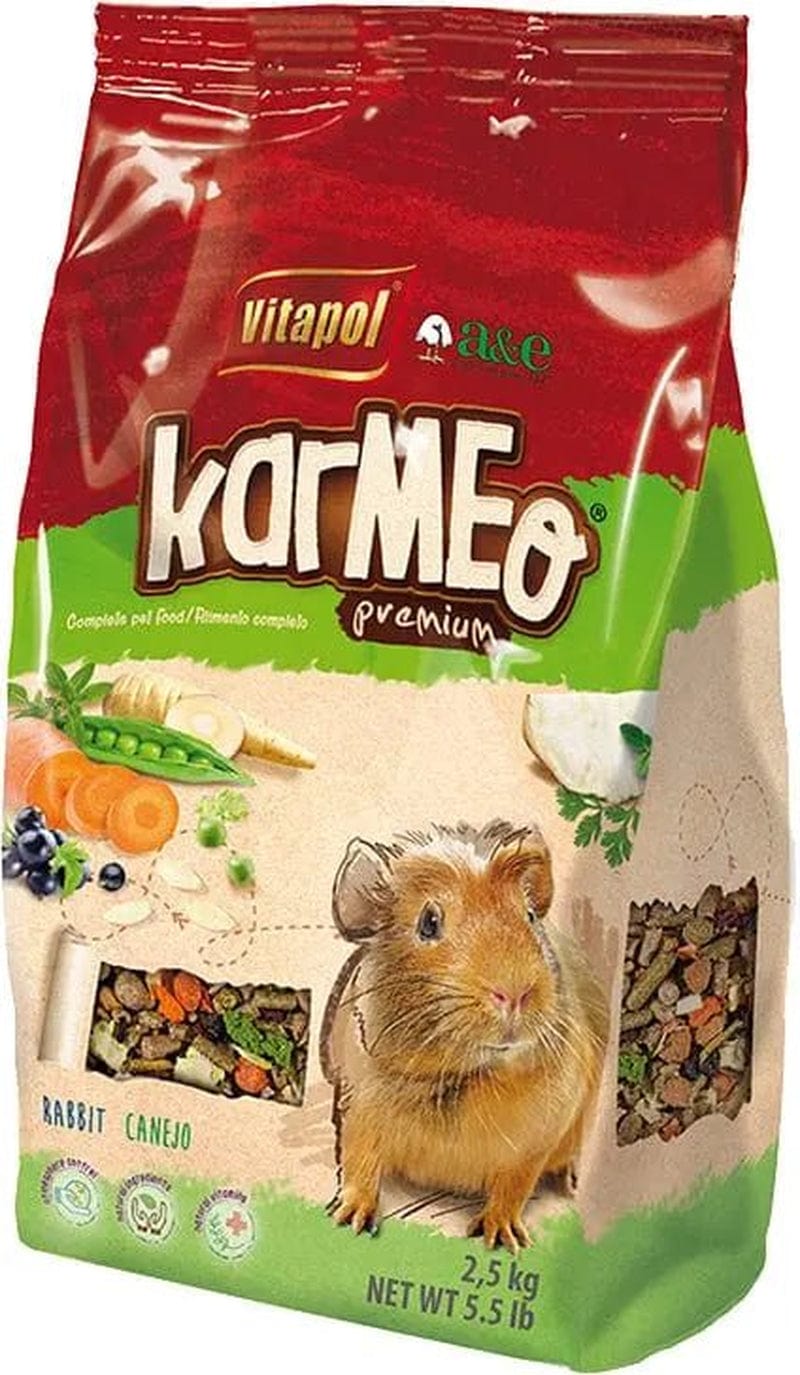 A&E Cage ZVP-1302 2.2 Lbs Karmeo Premium Food for Guinea Pigs Zipper Bag Animals & Pet Supplies > Pet Supplies > Small Animal Supplies > Small Animal Food A&E Cage