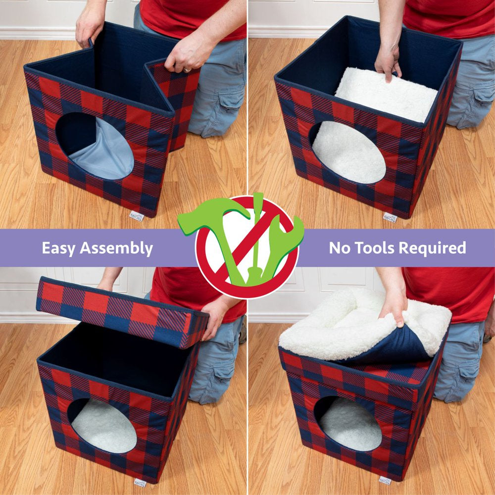 Kitty City Holiday Plaid Folding Cat Bed Animals & Pet Supplies > Pet Supplies > Cat Supplies > Cat Beds Sport Pet