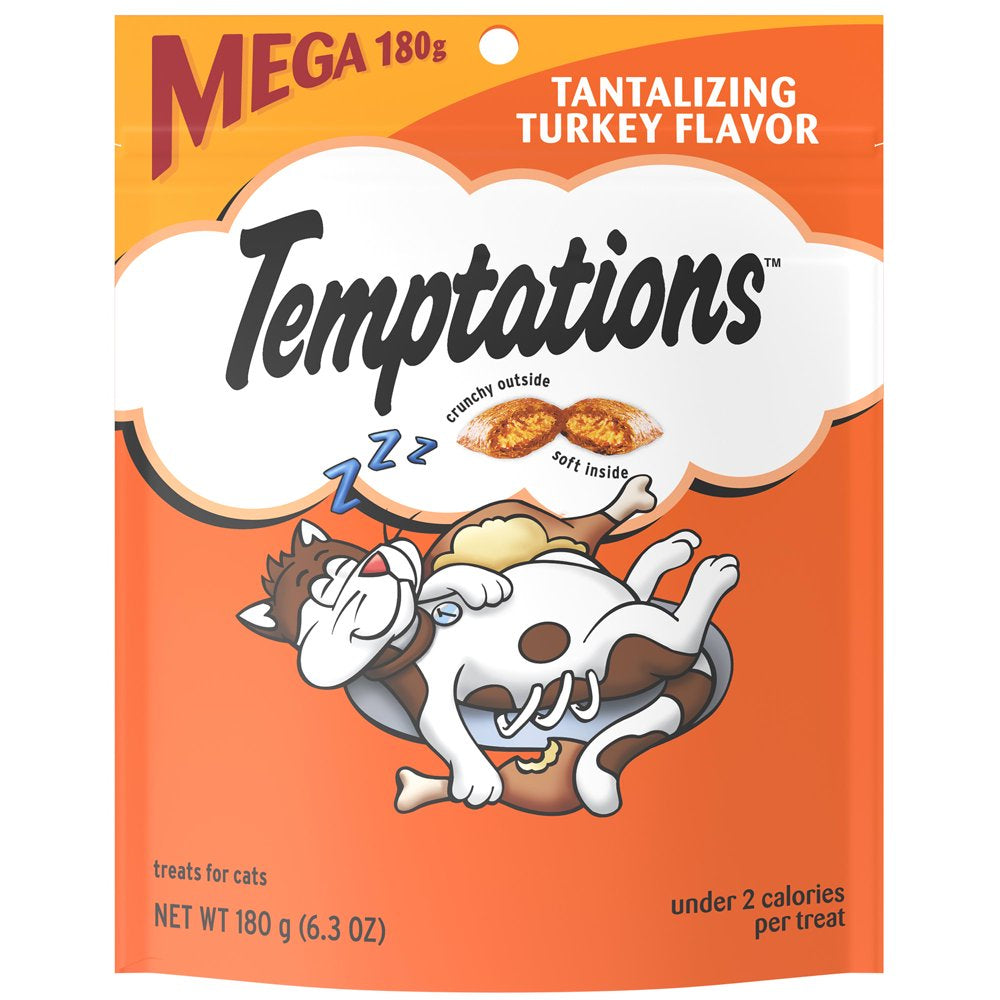 TEMPTATIONS Classic, Crunchy and Soft Cat Treats, Tantalizing Turkey, 3 Oz. Pouch Animals & Pet Supplies > Pet Supplies > Cat Supplies > Cat Treats Mars Petcare 6.3 oz