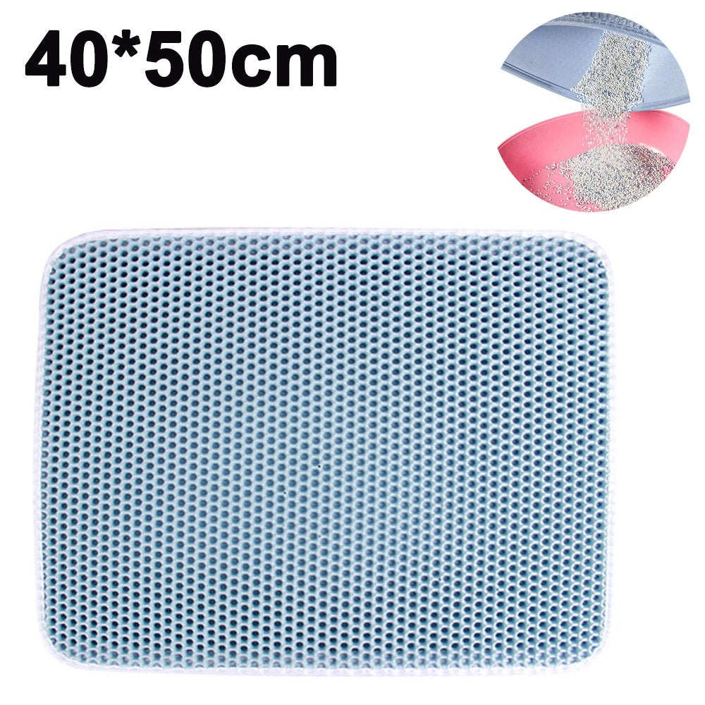 Cat Litter Trapper Litter Mat, Cat Mat, Litter Box Mat Water Proof Layer and Puppy Pad Option. Animals & Pet Supplies > Pet Supplies > Cat Supplies > Cat Litter Box Mats sbomiaort 40*50cm Blue