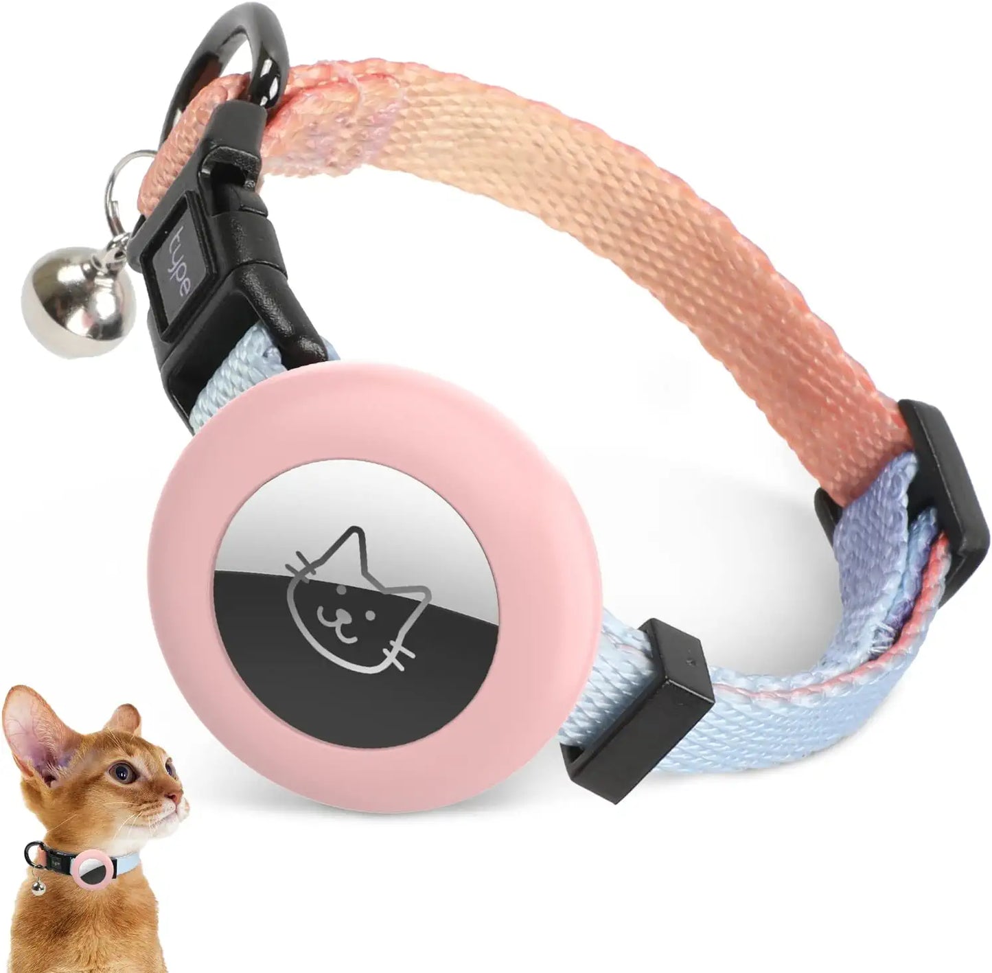 Air Tag Cat Collar, Cat Collar with Bell and Sturdy Buckle for Small Pets, Adjustable Kitten Collar with Airtag Holder Compatible with Apple Airtag for Cats, Kittens, Puppies Electronics > GPS Accessories > GPS Cases typecase Red