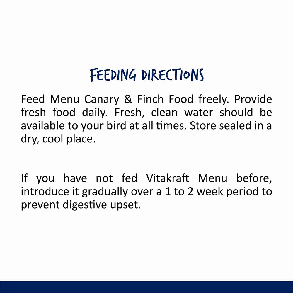 Vitakraft Menu Premium Canary and Finch Food - Vitamin-Fortified - Daily Food for Small Pet Birds Animals & Pet Supplies > Pet Supplies > Bird Supplies > Bird Treats Vitakraft Sun Seed
