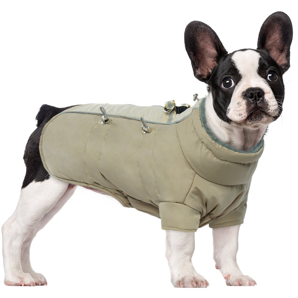 QBLEEV Dog Coat Windproof Cozy Dog Cold Weather Apparel Fleece Lined Winter Warm Dog Jacket Dog Vest for Small Medium and Large Dogs,Reflective Dog Clothes with Leash Hole Animals & Pet Supplies > Pet Supplies > Dog Supplies > Dog Apparel QBLEEV S