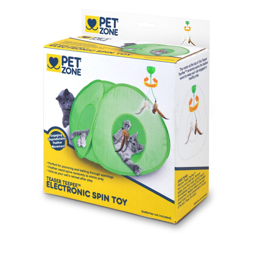 Pet Zone Teaser Tee Pee Electronic Spinning Feather Wand Cat Toy Animals & Pet Supplies > Pet Supplies > Cat Supplies > Cat Toys OurPet's Company
