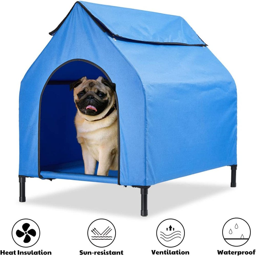 Elevated Dog House,Large Dog Houses with Removable Cover for Medium Dogs Indoor and Outdoor, Waterproof Raised Dog Houses for Large Dog outside W/Extra Carry Bag Max Weight 90/132 Lbs Animals & Pet Supplies > Pet Supplies > Dog Supplies > Dog Houses Generic