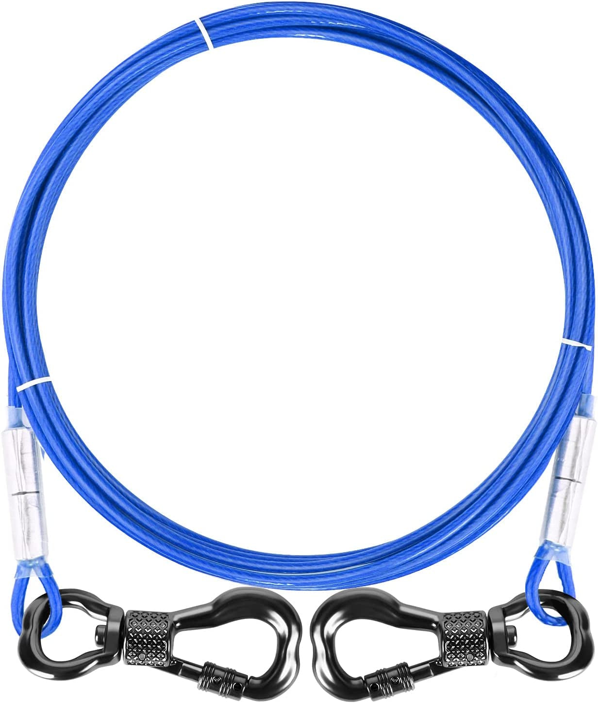 Xiaz Dog Tie Out Cable, 60 FT Dog Runner Cable with Swivel Hook, Dog Leash Run Trolley for Yard Outdoor and Camping, Rust- Proof Training Leash for Small to Medium Pets up to 120 LBS Animals & Pet Supplies > Pet Supplies > Dog Supplies > Dog Apparel XiaZ Blue 60lbs 10ft