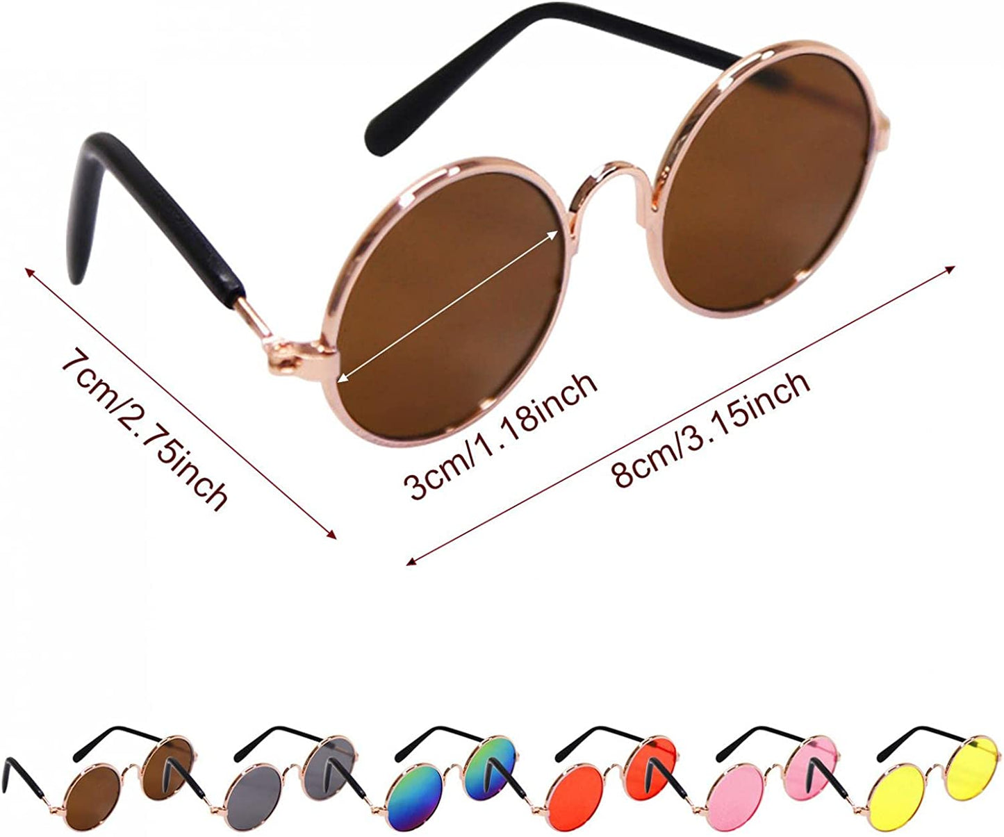 Cat Sunglasses Dog Glasses Classic Retro Circular Sunglasses Cool Pet Costume Accessory for Small Medium Pet Disco Sunglasses 1PC Animals & Pet Supplies > Pet Supplies > Dog Supplies > Dog Apparel sales today clearance