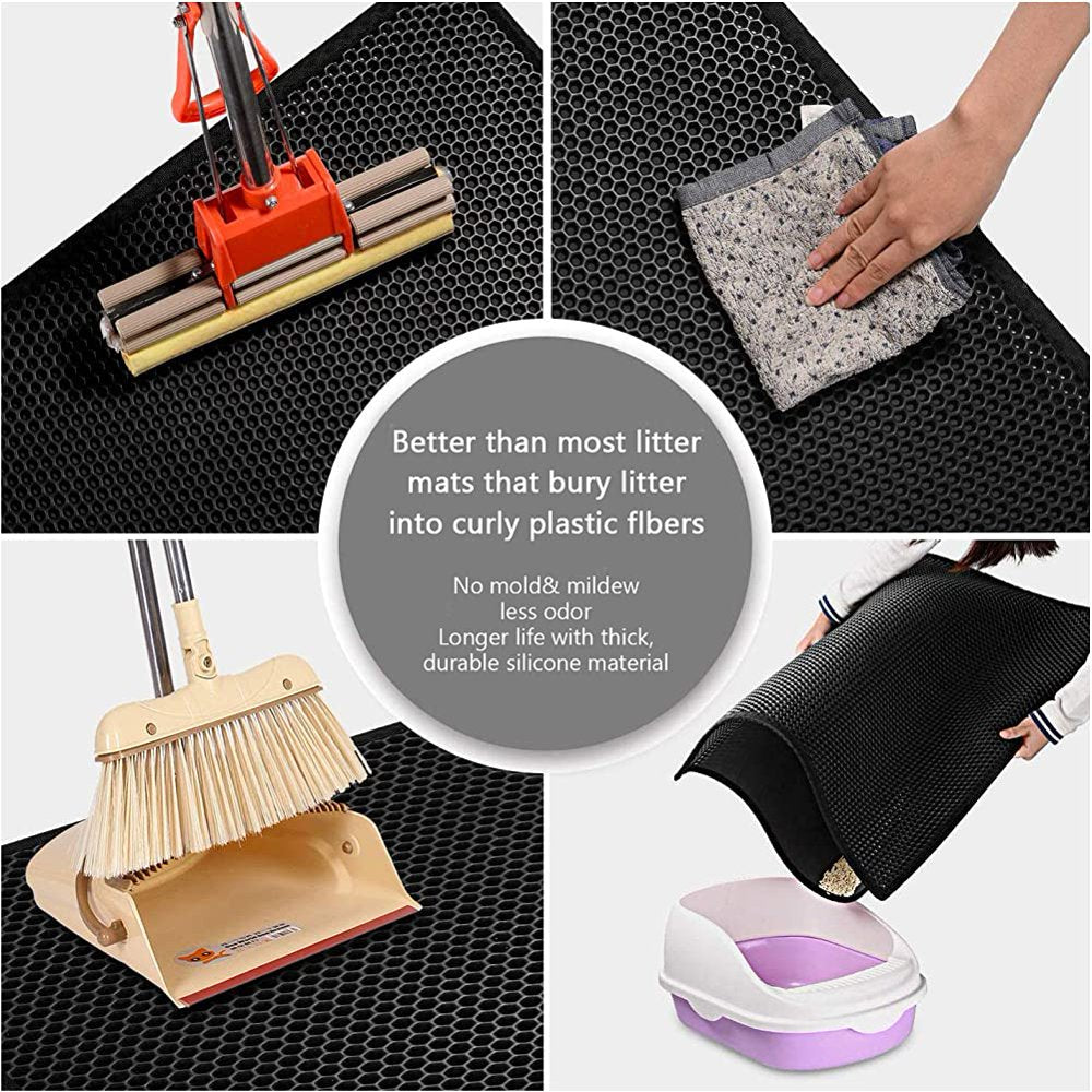 Foldable Cat Litter Mat - Double Layer EVA Litter Box Mat - Honeycomb - Waterproof - BPA Free - Washable - Easy to Clean - Scatter Control Animals & Pet Supplies > Pet Supplies > Cat Supplies > Cat Litter Box Mats QQ66-44925_3