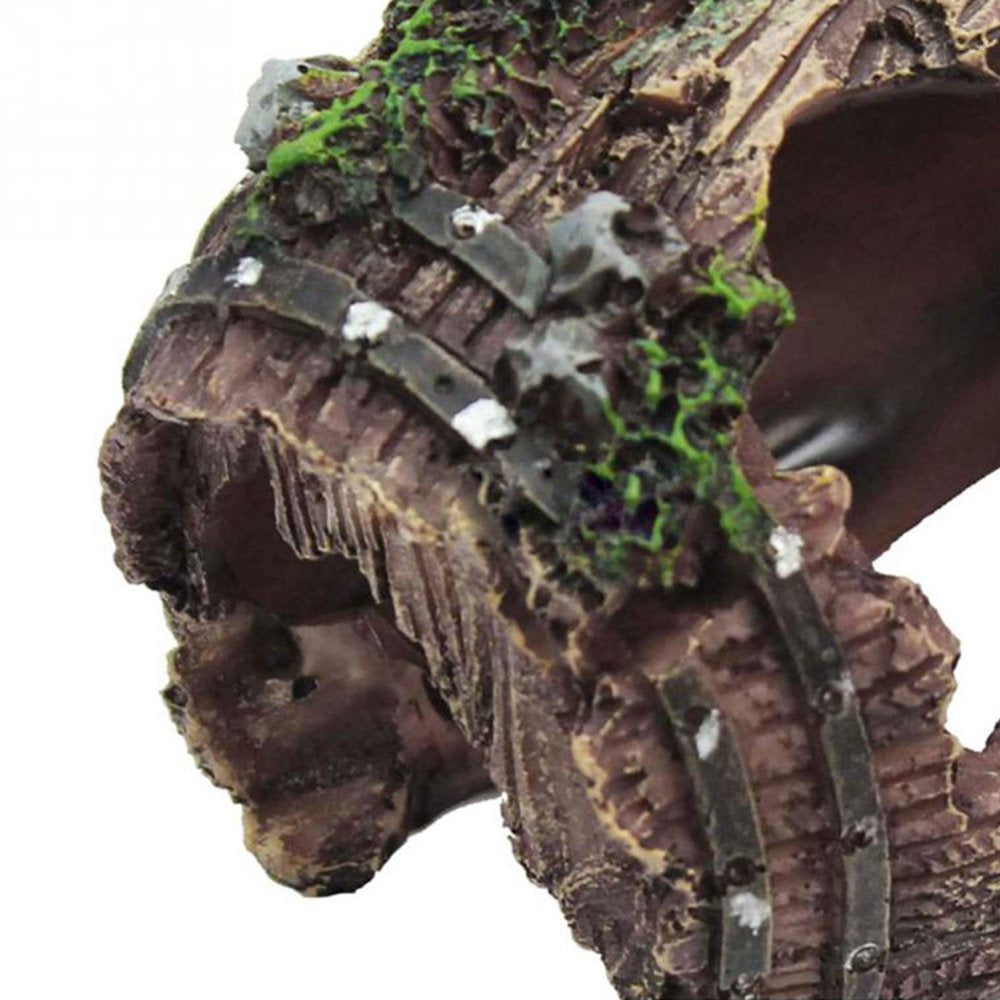 Sunjoy Tech Artificial Resin Barrel, Broken Barrel Aquarium Decorations for Fish Tank, Resin Broken Barrel Cave Decor Betta Fish House Landscaping Animals & Pet Supplies > Pet Supplies > Fish Supplies > Aquarium Decor Sunjoy Tech