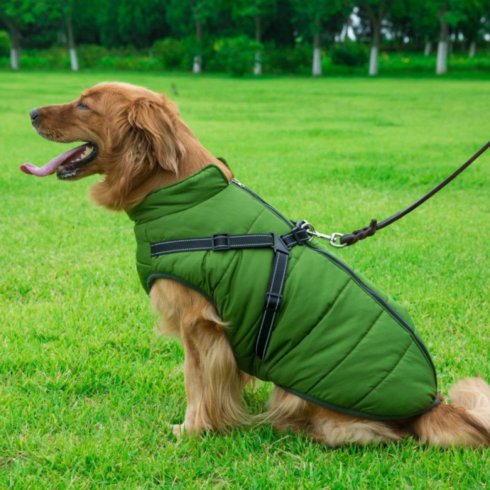 Pet Dog Jacket Vest Waterproof Thick Fleece Warm Coat for Puppy Cat Winter Cold Weather Apparel Animals & Pet Supplies > Pet Supplies > Cat Supplies > Cat Apparel Canopy S Army Green 