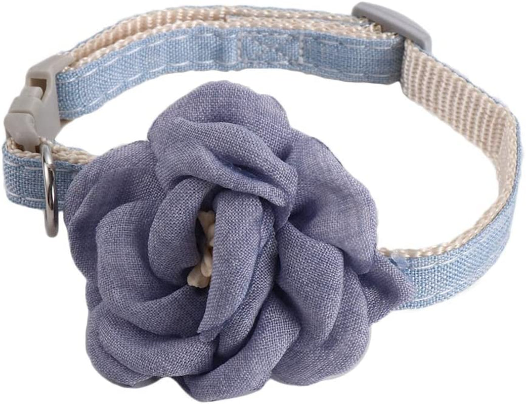 Pet Cat Collar with 3D Flower,Beautiful Adjustable Bow Tie Safety Buckle Dog Necklace Dog Leash New Year Gift Blue, Grey, Pink(Pink) Animals & Pet Supplies > Pet Supplies > Dog Supplies > Dog Apparel generic Blue