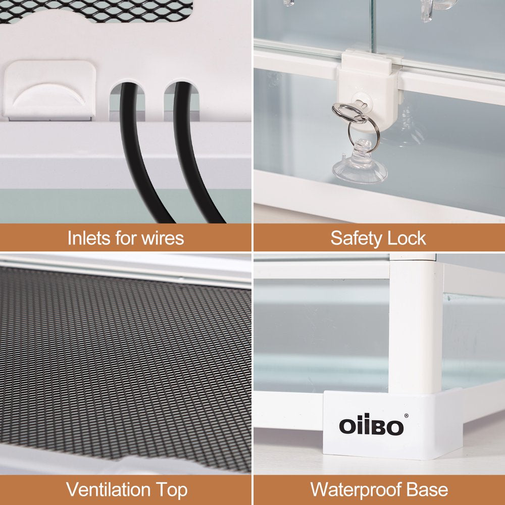 Oiibo Reptile Glass Terrarium, Swing Doors with Screen Ventilation Reptile Terrarium 24" X 18" X 18" (34 Gallon) Animals & Pet Supplies > Pet Supplies > Reptile & Amphibian Supplies > Reptile & Amphibian Habitat Accessories ETAN PET SUPPLIE INC