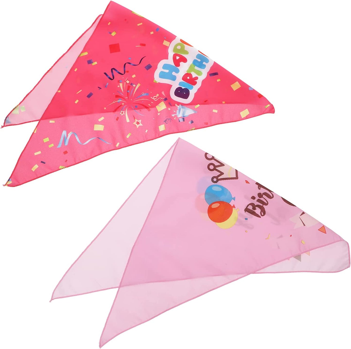 POPETPOP 2Pcs Dog Birthday Bandana Classic Plaid Pet Scarf Triangle Bibs Stylish Dog Saliva Towels Creative Printing Dog Bibs Animals & Pet Supplies > Pet Supplies > Dog Supplies > Dog Apparel POPETPOP Pink