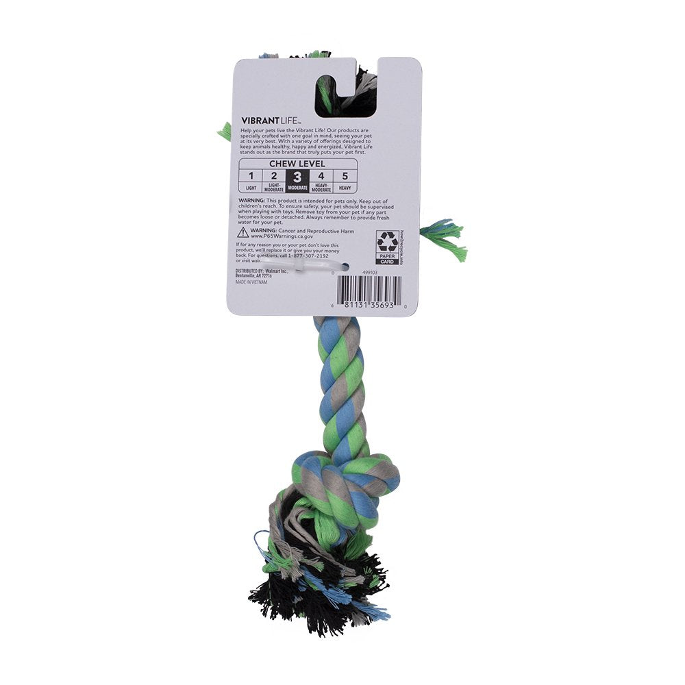 Vibrant Life Playful Buddy Med 2 Knot Rope Interactive Dog Chew Toy Animals & Pet Supplies > Pet Supplies > Dog Supplies > Dog Toys Stout Stuff LLC