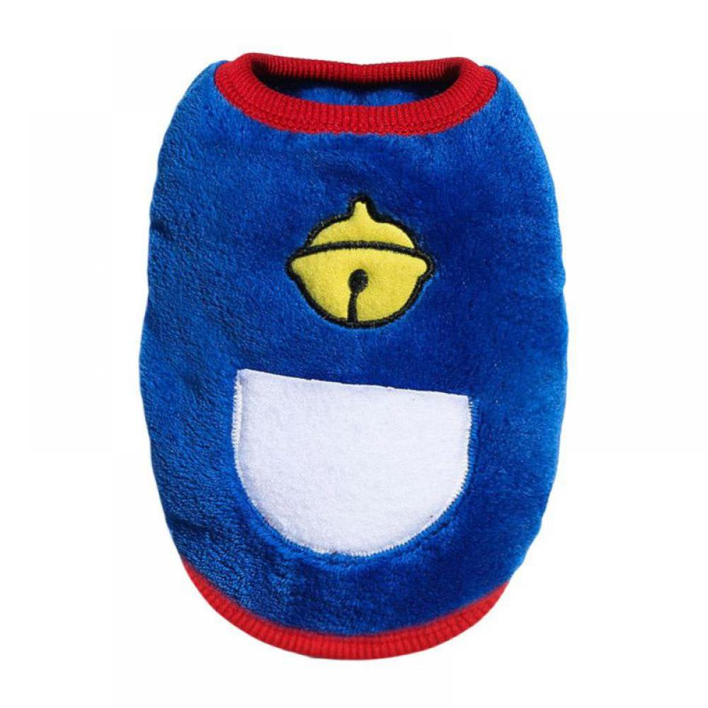 Topumt Plush Dog Coat Cute Dog Cat Clothe Soft Warm Pet Vest Puppy Kitten Winter Sweater Fleece Dog Apparel for Cold Weather Animals & Pet Supplies > Pet Supplies > Dog Supplies > Dog Apparel Topumt XXS Dark Blue