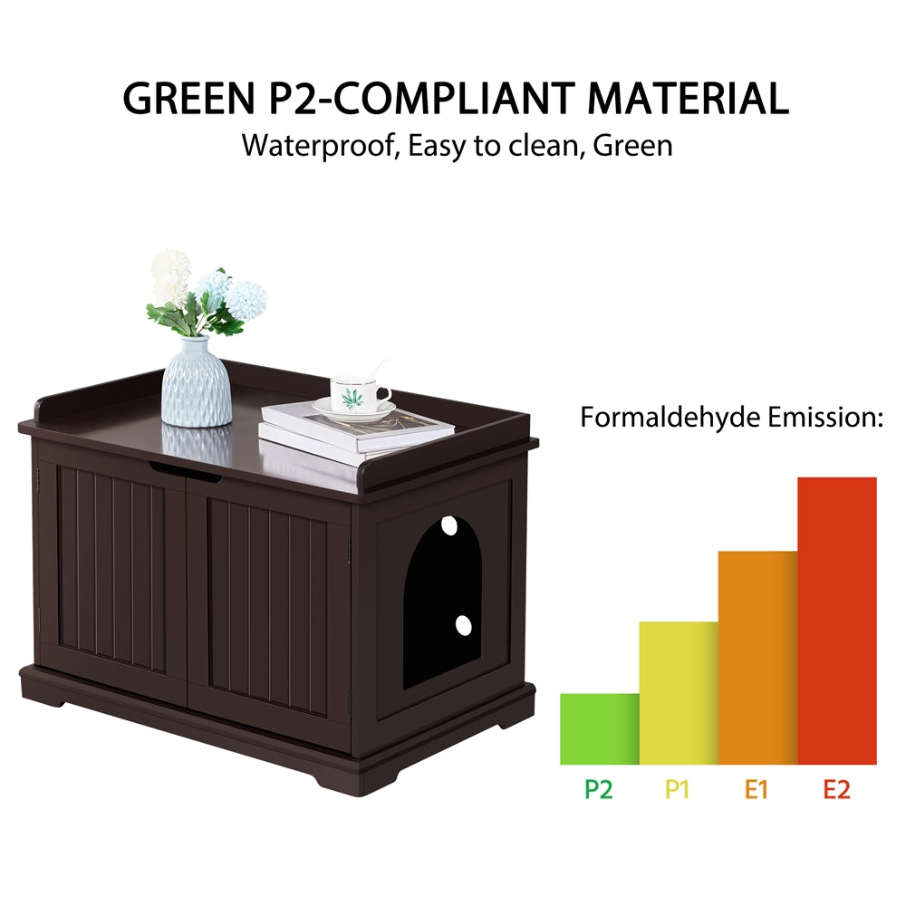 Easyfashion Wooden Cat Litter Box Furniture with Door, Espresso Animals & Pet Supplies > Pet Supplies > Cat Supplies > Cat Furniture Easyfashion