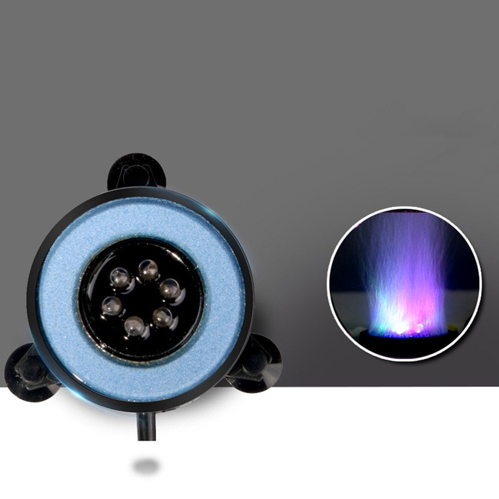 HOMEMAXS LED Aquarium Fish Tank Light Air Bubble Lights Submersible Underwater Lamps Colorful Waterproof Light round Disc Light Animals & Pet Supplies > Pet Supplies > Fish Supplies > Aquarium Lighting HOMEMAXS