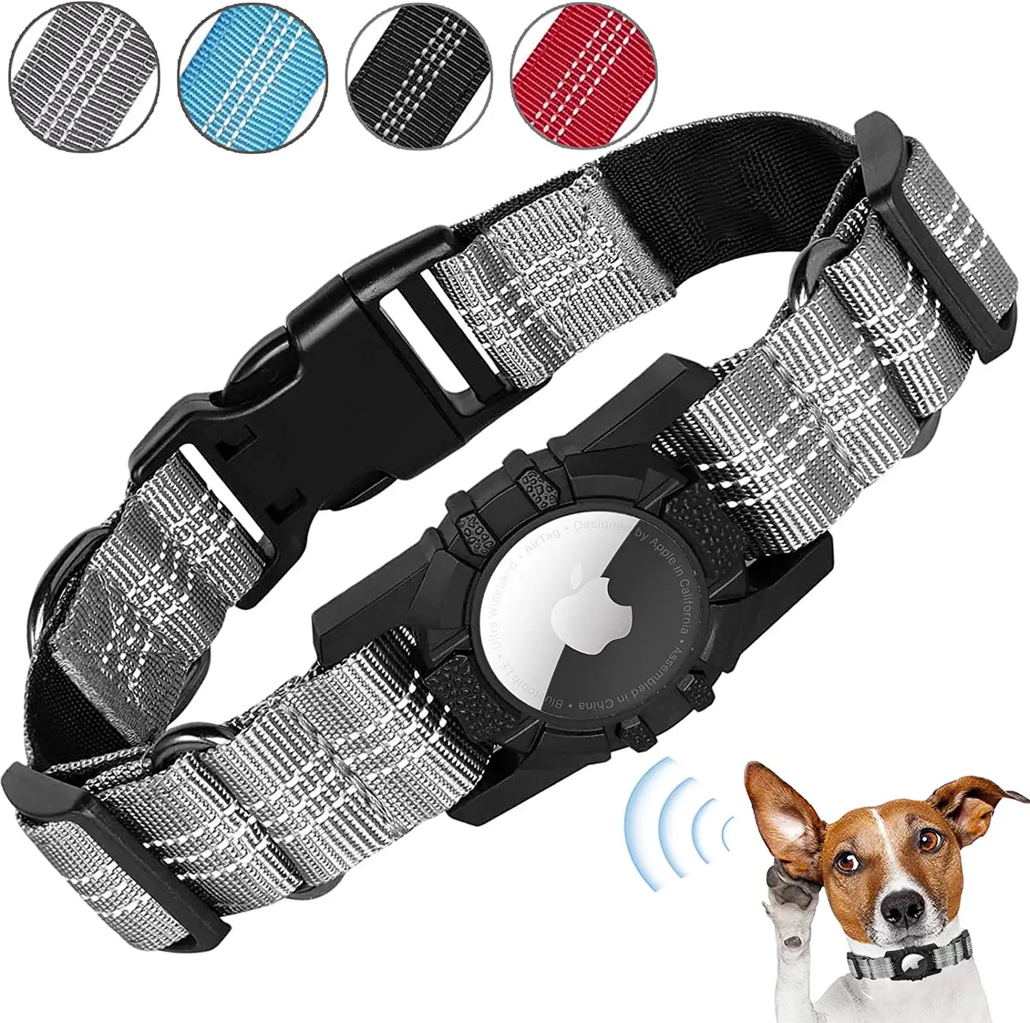Airtag Dog Collar, Apple Air Tag Dog Collar, Heavy Duty Dog Collar with Airtag Holder Case, Adjustable Air Tag Accessories Pet Collar for Medium Large Dogs… Electronics > GPS Accessories > GPS Cases PSRAT Airtag Dog Collar, Padded Apple Air Tag Dog Collar Gray S