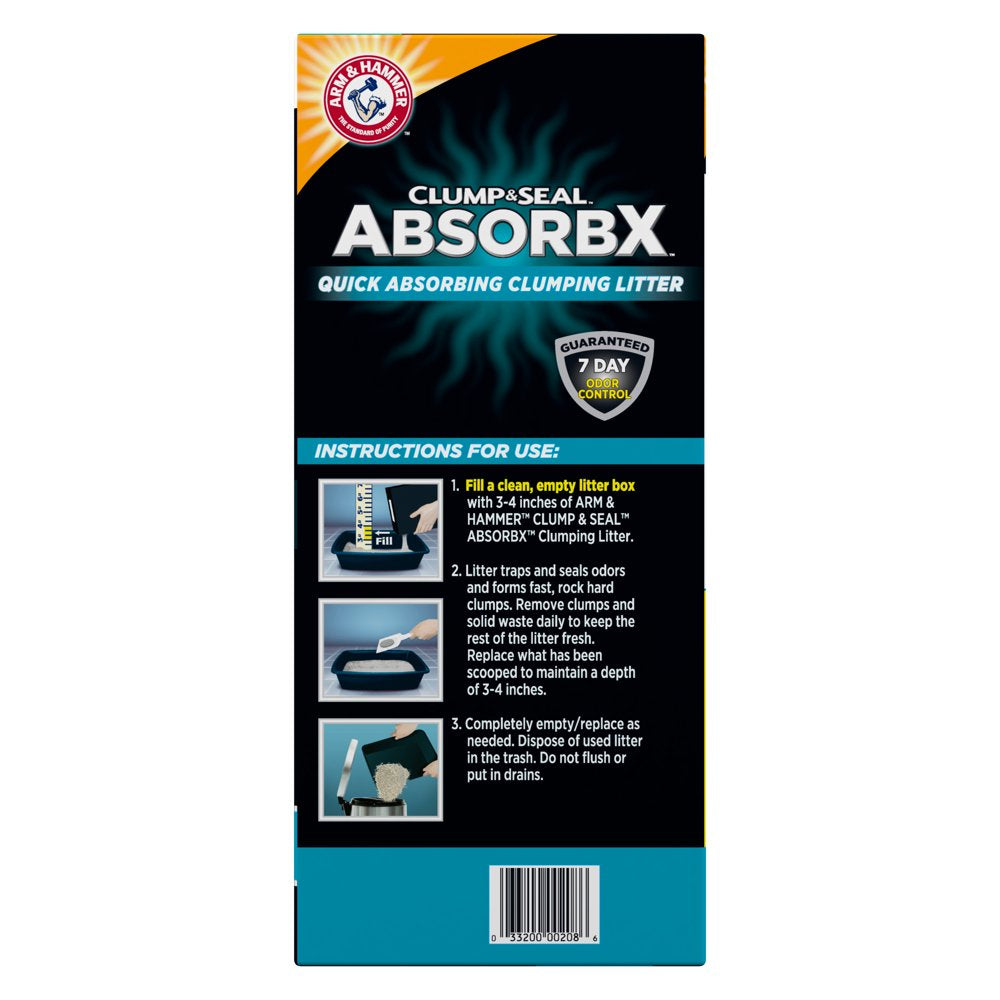 Arm Hammer Clump Seal Absorbx Clumping Cat Litter, Multicat Unscented 15Lb Animals & Pet Supplies > Pet Supplies > Cat Supplies > Cat Litter Church & Dwight Co., Inc.