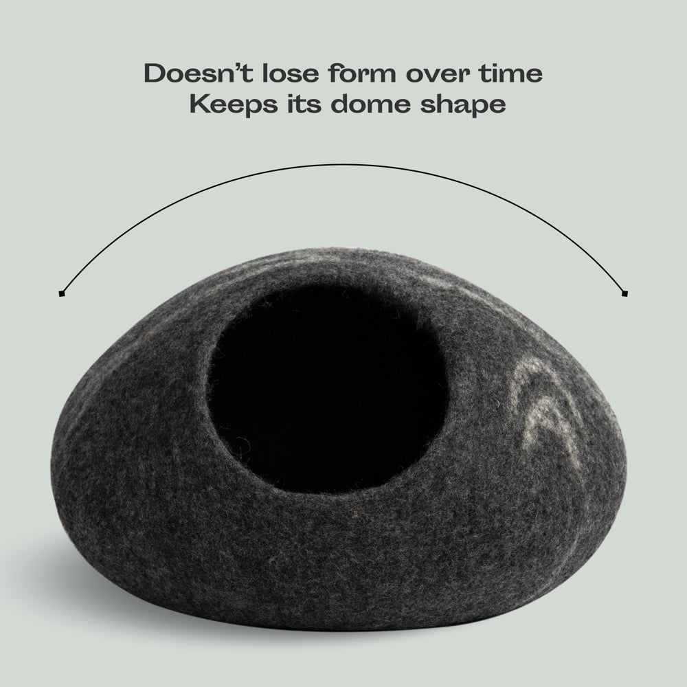 MEOWFIA Cat Bed for Large Cats - Wool Cat Cave Bed - Dark Grey Animals & Pet Supplies > Pet Supplies > Cat Supplies > Cat Beds MEOWFIA