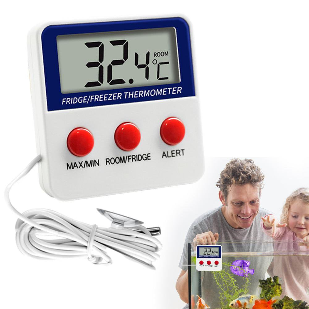 Fovolat Aquarium Digital Thermometer Clear Display Fish Tank