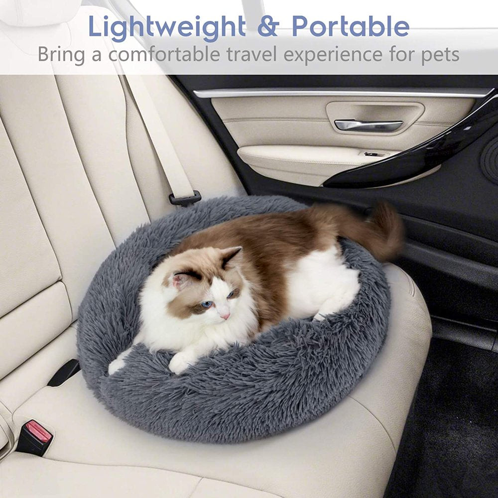 Rabbitgoo Cat Bed for Indoor Cats,Fluffy round Self Warming Calming Soft Plush Donut Cuddler Cushion Pet Bed for Small Dogs Kittens Animals & Pet Supplies > Pet Supplies > Cat Supplies > Cat Beds GLOBEGOU CO.,LTD