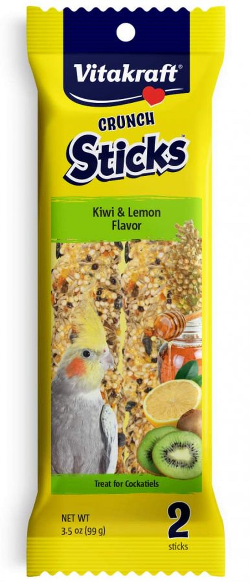 Vitakraft Crunch Sticks Kiwi & Lemon Cockatiel Treats 2 Count Animals & Pet Supplies > Pet Supplies > Bird Supplies > Bird Treats Vitakraft
