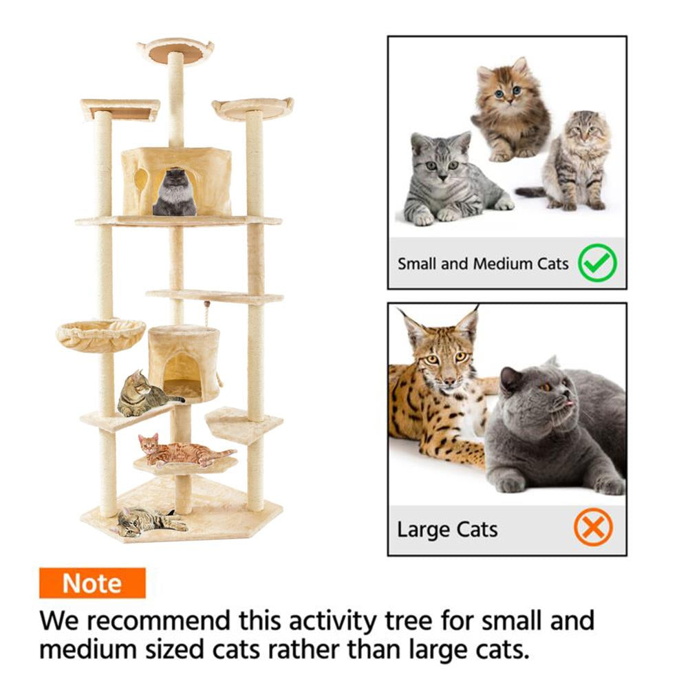 Ubesgoo 80" Cat Tree Condo Tower Sisal Rope Plush with Scratching Post - Morden Pet House Furniture Animals & Pet Supplies > Pet Supplies > Cat Supplies > Cat Furniture KOL PET