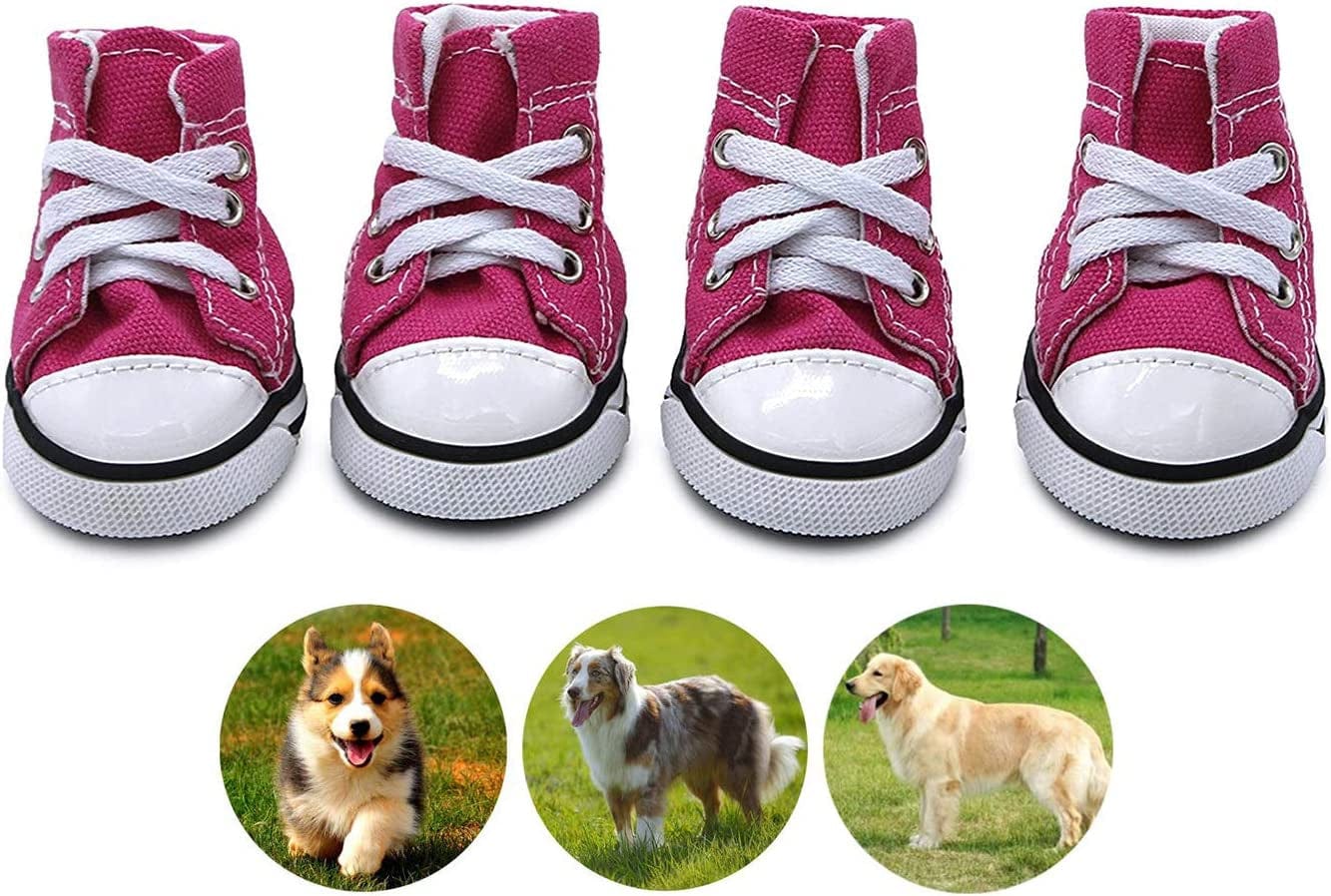 Abcgoodefg Pet Dog Puppy Nonslip Canvas Sport Shoes Sneaker Boots Rubber Sole Animals & Pet Supplies > Pet Supplies > Dog Supplies > Dog Apparel abcGoodefg Pink #2(1.33*1.73)