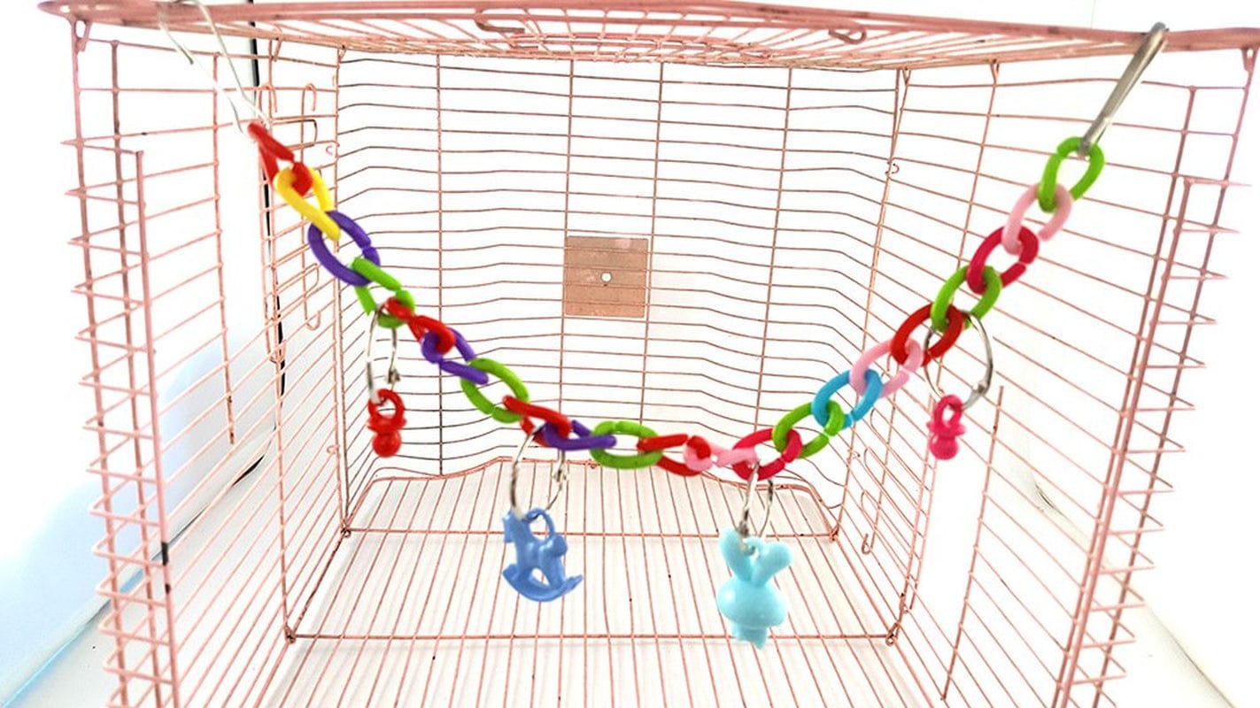 Acekid Colorful Bird Toy Parrot Swing Cage Toy Acrylic Climbing Toy for Parakeet Bird 35Cm Animals & Pet Supplies > Pet Supplies > Bird Supplies > Bird Toys Acekid