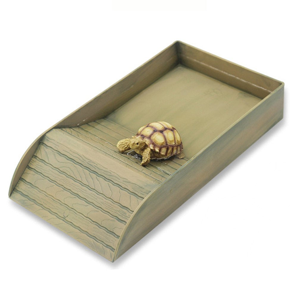 Reptile Turtle Feeding Dish with Ramp for Lizards Amphibians Housing B Animals & Pet Supplies > Pet Supplies > Reptile & Amphibian Supplies > Reptile & Amphibian Food Mylobeth A