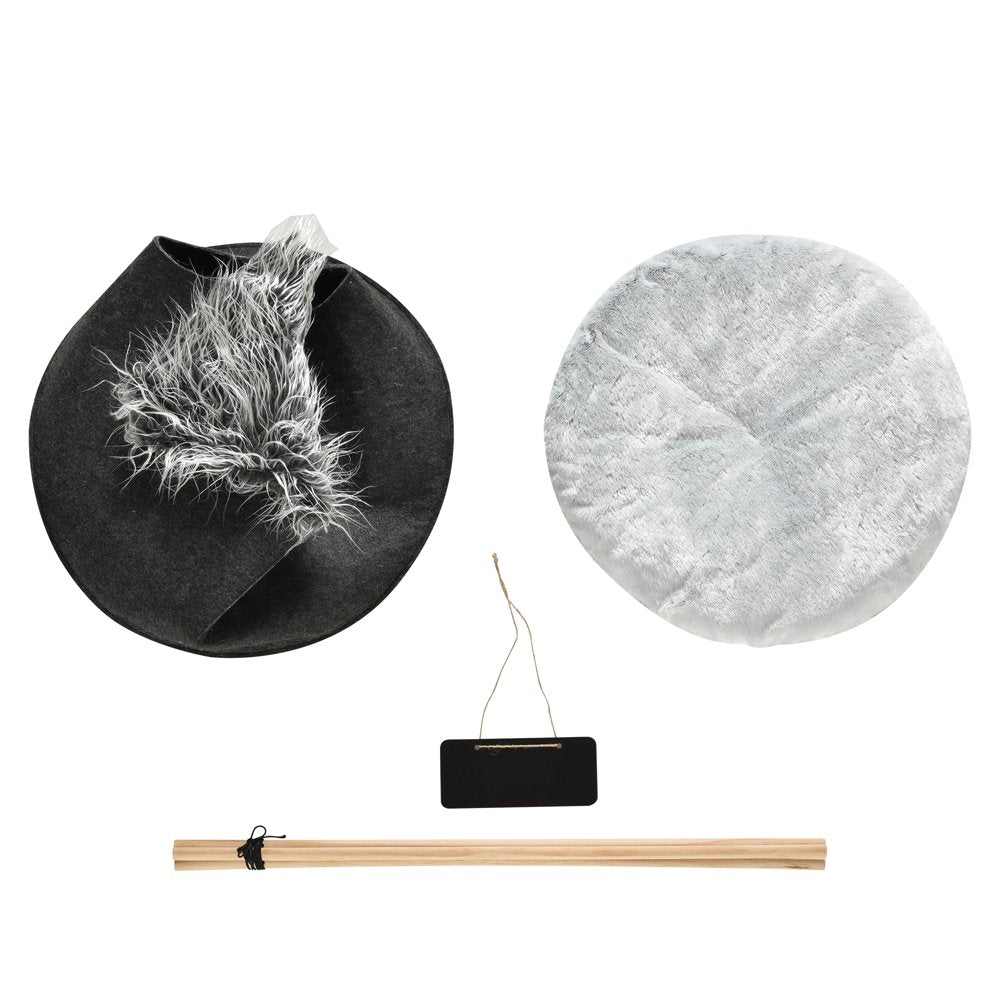 Pawhut Pet Teepee Tent Cat Bed Dog House with Thick Cushion Chalkboard for Kitten and Puppy up to 13Lbs 28Inch Grey Animals & Pet Supplies > Pet Supplies > Cat Supplies > Cat Beds Pawhut