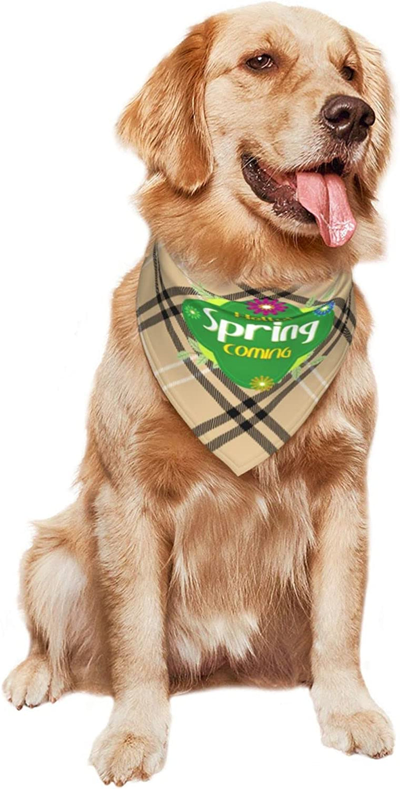 Hello Spring Coming with Flower Pet Dog and Cat Decorative Triangle Scarf,Dog Bandana,Breathable and Stain Resistant. Animals & Pet Supplies > Pet Supplies > Dog Supplies > Dog Apparel ZALTAS