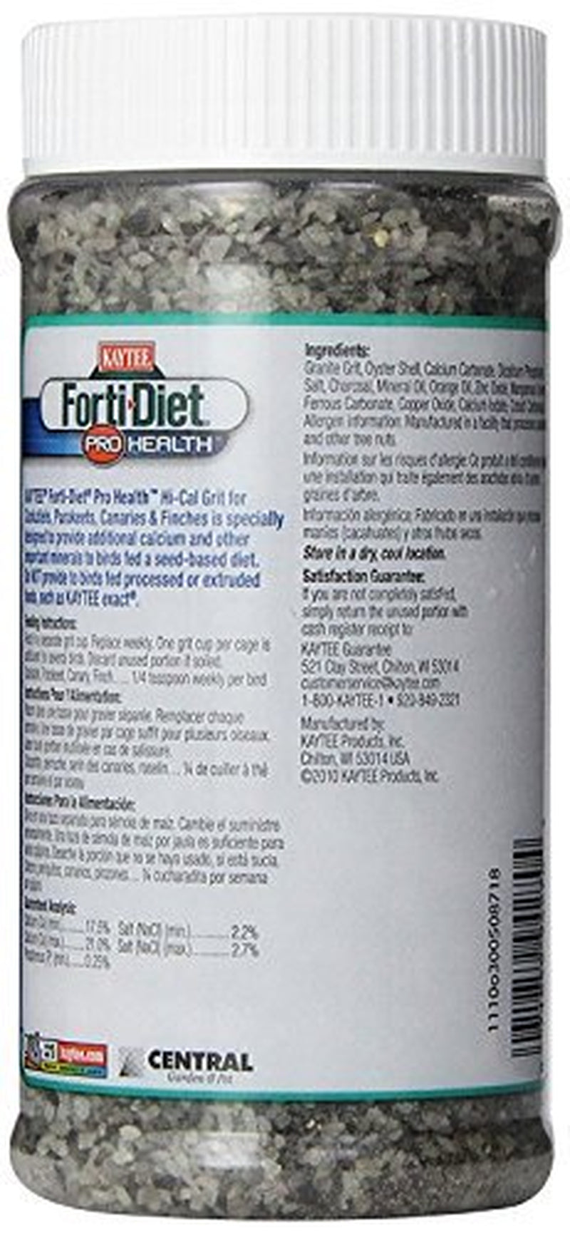 Kaytee Forti-Diet Pro Health Hi-Calcium Grit for Small Birds, 21-Oz Jar (42Oz) Animals & Pet Supplies > Pet Supplies > Bird Supplies > Bird Treats Kaytee