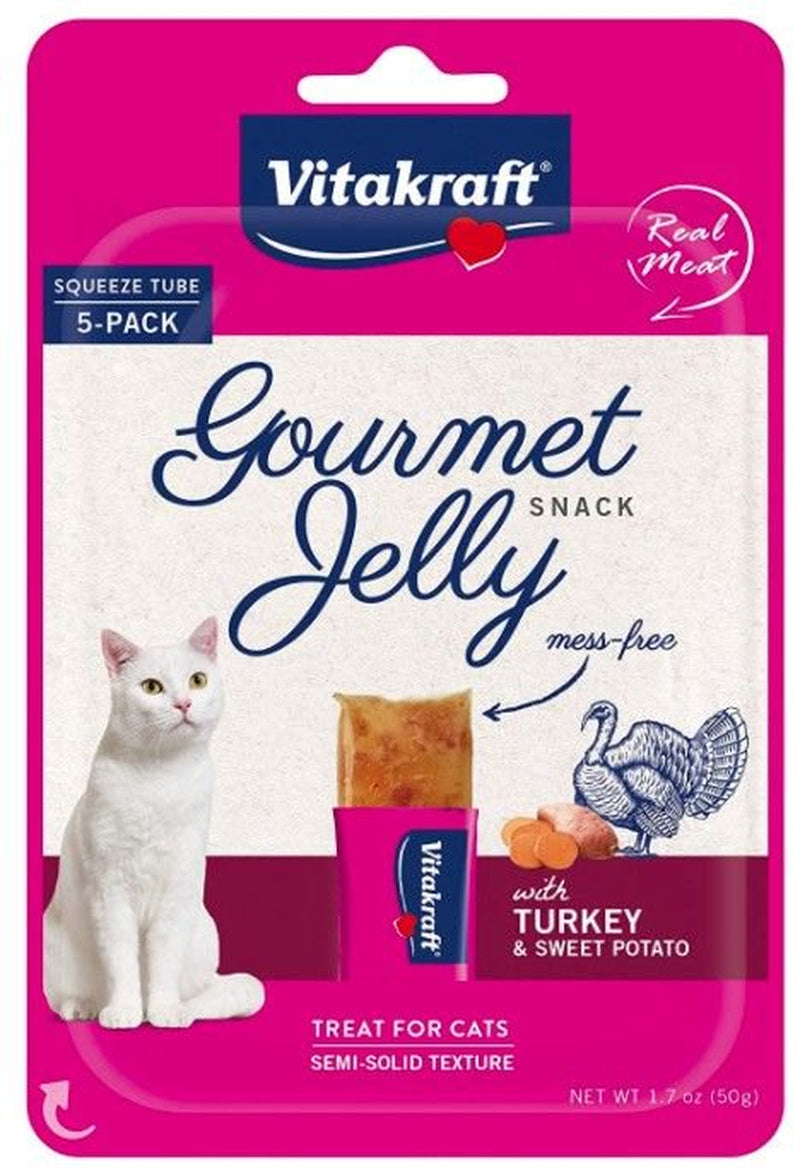 Vitakraft Vitakraft Gourmet Jelly Cat Treat with Turkey and Sweet Potato 5 Count Pack of 3 Animals & Pet Supplies > Pet Supplies > Cat Supplies > Cat Treats Vitakraft
