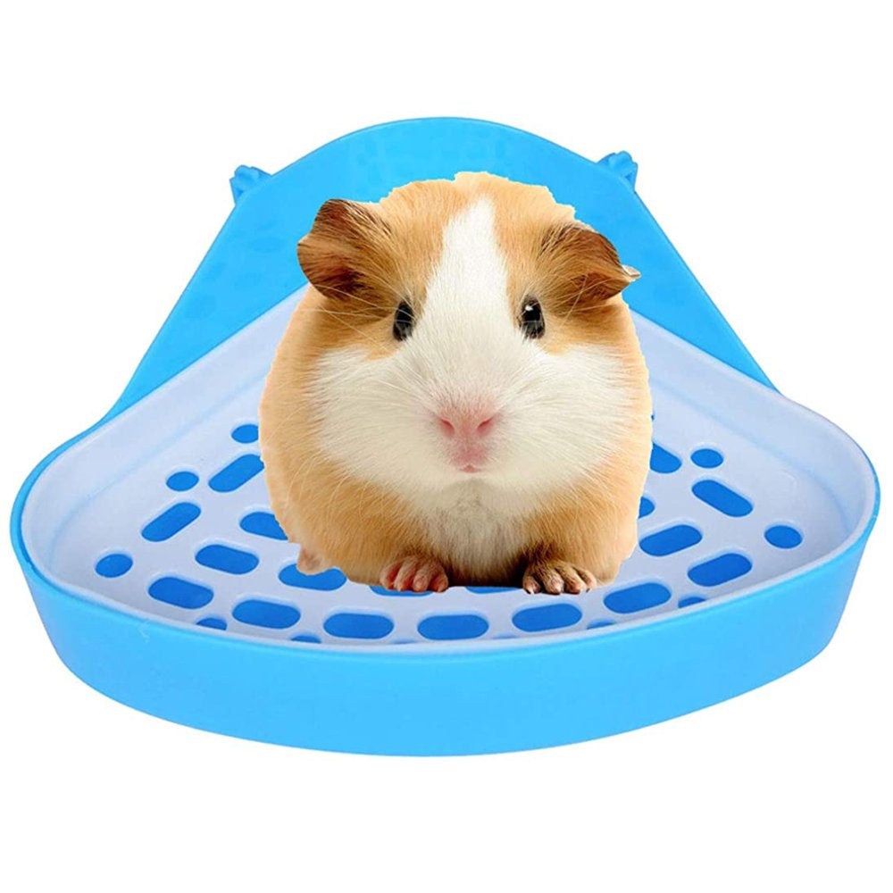 Walbest Triangle Potty Trainer Corner Bunny Toilet Guinea Pig Litter Bedding Plastic Box Pet Pan for Rabbit Chinchilla Hamster Ferret Small Animal (Yellow) Animals & Pet Supplies > Pet Supplies > Small Animal Supplies > Small Animal Bedding Walbest Blue