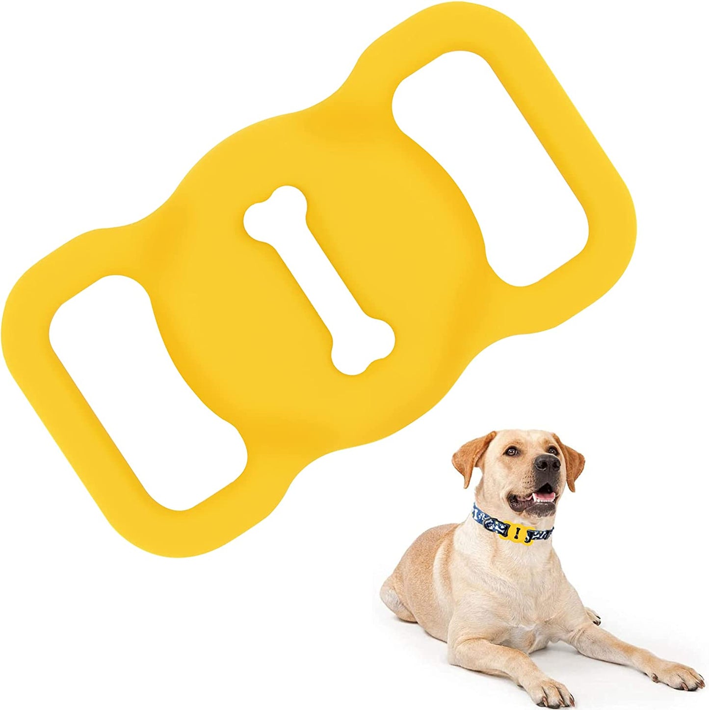 Silicone Protective Case Compatible with Airtag, Clip on Pet Loop Dog Collar Cover Holder for Apple Air Tags, GPS Tracking Accessories Cover Anti-Scratch Anti-Lost (Pink/Night Glow) Electronics > GPS Accessories > GPS Cases TILIXI Yellow(1Pack)  